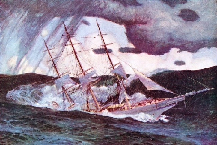 BROACHED-TO IN HEAVY SEAS. This is one of the worst dangers that can ever threaten a sailing ship.