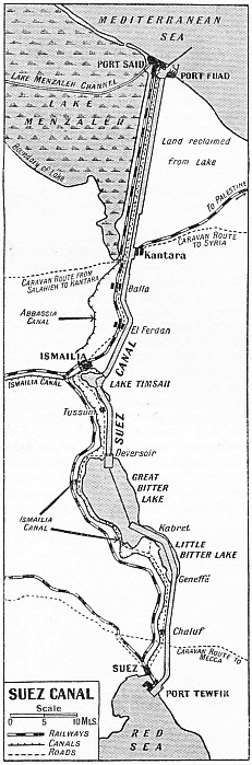 A PLAN OF THE SUEZ CANAL which shows all its chief features