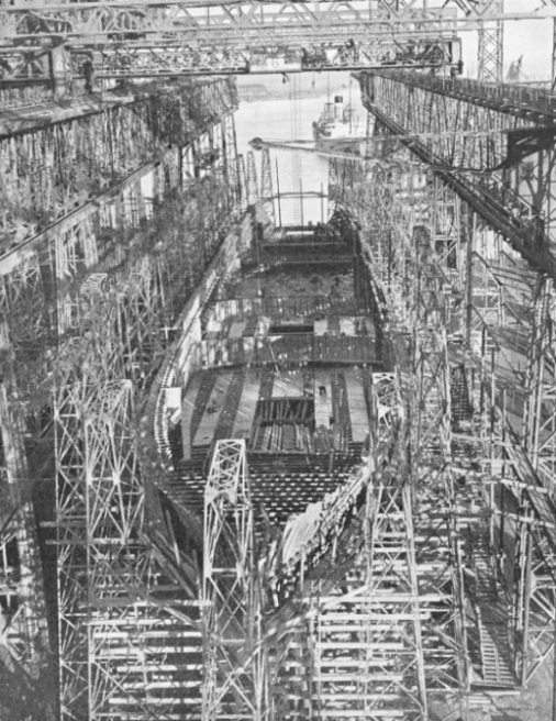 The giant Cunard White Star liner Georgic in course of construction