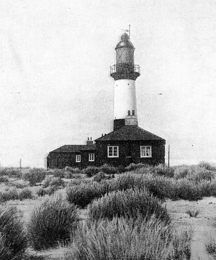 The encouraged growth of rice-grass has held the sand round this lighthouse almost stable. 