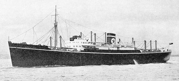 The Imperial Star, a Blue Star liner equipped with refrigerated machinery for the carriage of meat