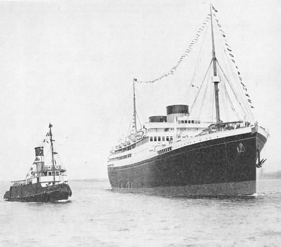 The Britainnic approaching Liverpool landing-stage on her maiden voyage