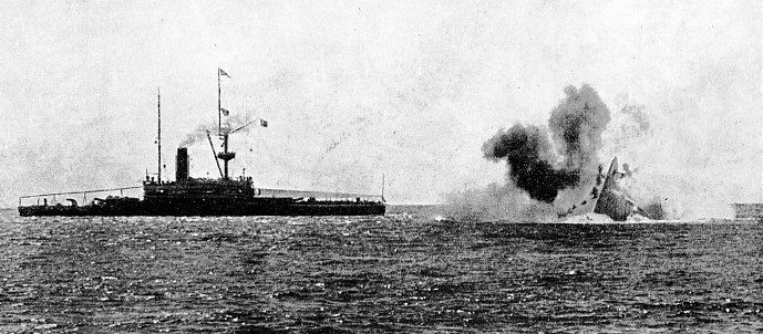 An amazing photograph of H.M.S. Victoria as she disappeared beneath the water