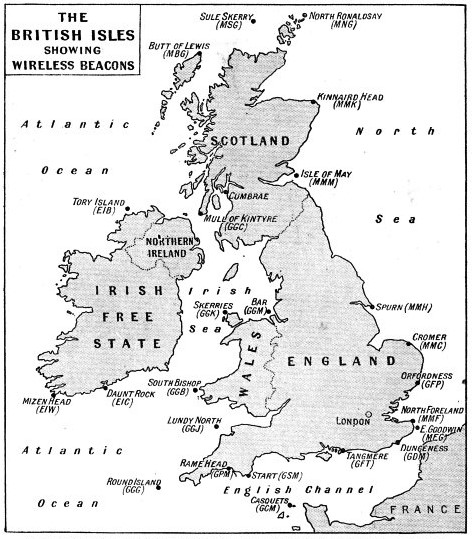 AUTOMATIC WIRELESS BEACONS are located at twenty-five points round the coasts of the British Isles