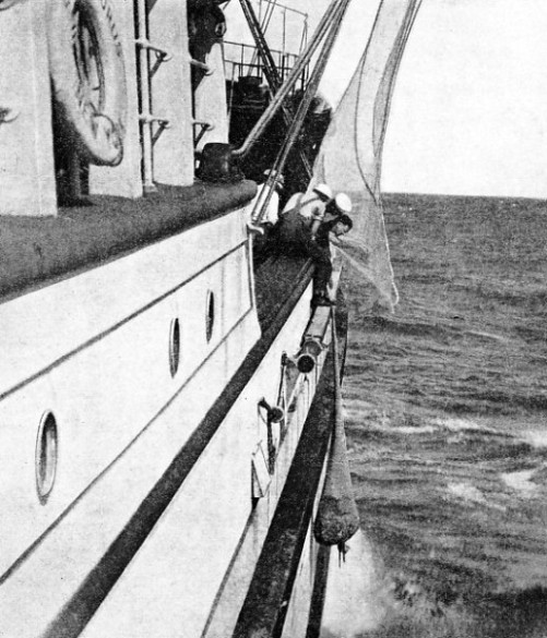 AN OTTER TRAWL being hauled on board the Arcturus 