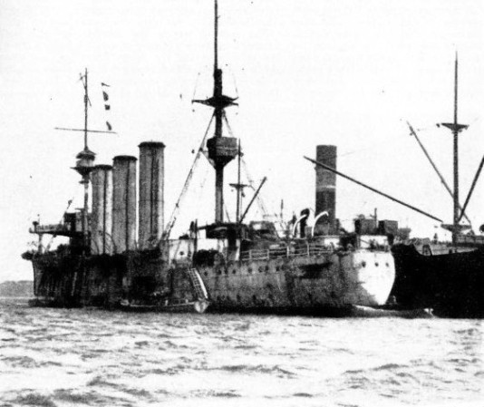 HMS Kent coaling after the battle of the Falklands