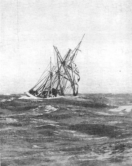 The sailing ship Manicia (ex-Benicia) drifting and helpless