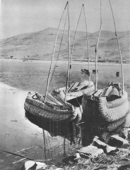 Balsa boats on lake Titicaca
