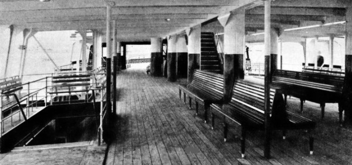 PROMENADE DECK of one of the most recent vessels on the Wallasey Corporation ferries
