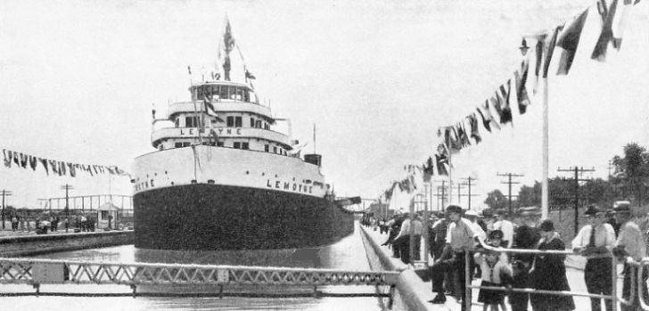 THE LEMOYNE passed through Lock No. 7 of the Welland Canal to perform the opening ceremony