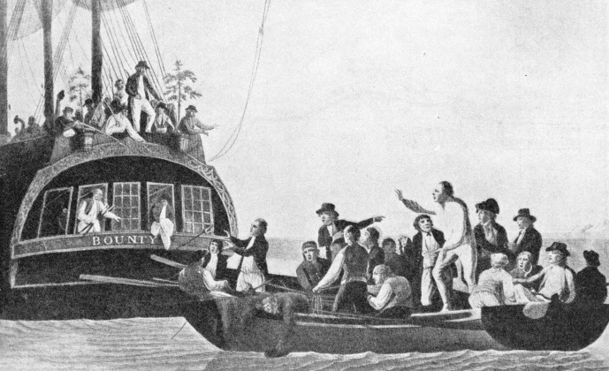Captain Bligh and eighteen of the crew of the Bounty were driven by the mutineers into the ship’s largest boat