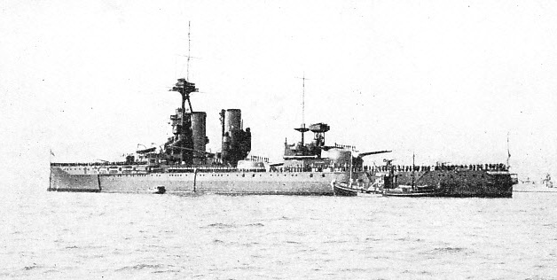 FLAGSHIP OF THE GRAND FLEET in 1914-16, the battleship Iron Duke was demilitarized in 1930 under the provisions of an international treaty