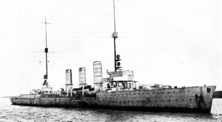 The Nurnberg, completed in 1908 was a cruiser of 3,396 tons displacement