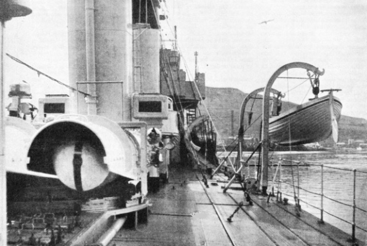 TORPEDO TUBES on the deck of H.M. flotilla leader Kempenfelt