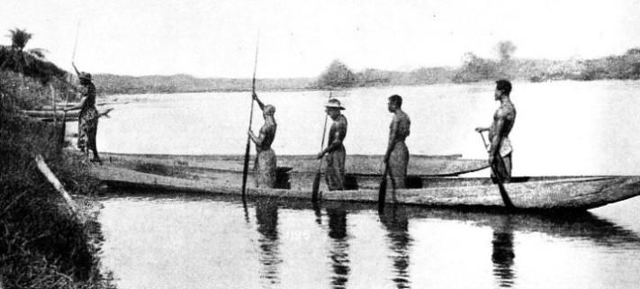 DUG-OUT CANOES are the usual type of craft used in the Belgian Congo