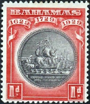 A TYPE OF RIGGING that has been discarded is shown in this Bahamas stamp