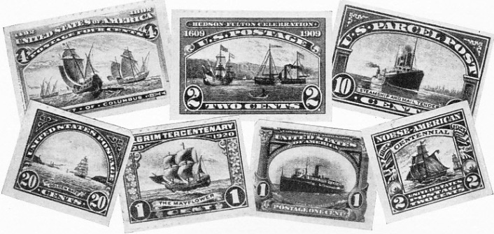 ships in postage stamps