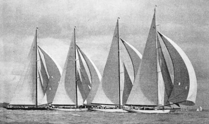 FOUR LARGE RACING YACHTS