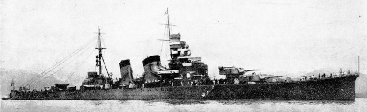 The Japanese cruiser Kinugasa was completed in 1927
