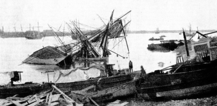 AFTER THE CYCLONE OF 1864 Calcutta Harbour was a mass of wreckage