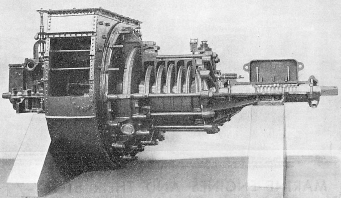 THE ORIGINAL TURBINE ENGINE of the steamship Turbinia