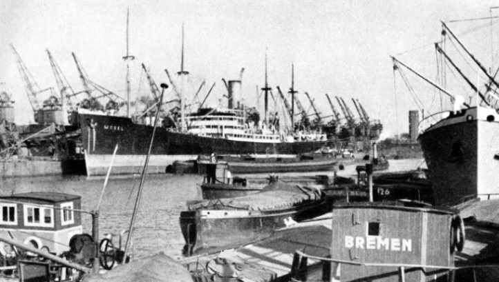 THE EXTENT OF THE QUAYS in Free Harbour Two at Bremen is 11,811 feet
