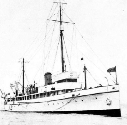 The survey ship H.M.S. Flinders was originally designed as a minesweeper