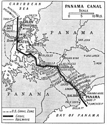 A SCALE MAP of the Panama Canal