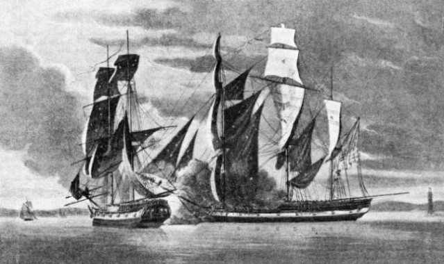 The engagement between the brig Observer and the American privateer Jack